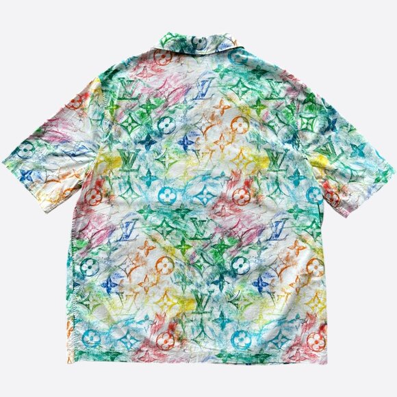 Louis Vuitton White Multicolor Pastel Monogram Button Up Shirt - Picture 2 of 6